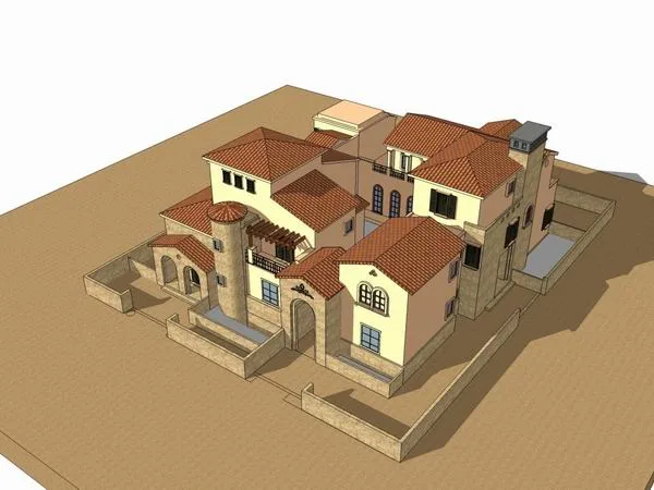 Sketchup Villa Model | Tuscan Villa, Classical Style