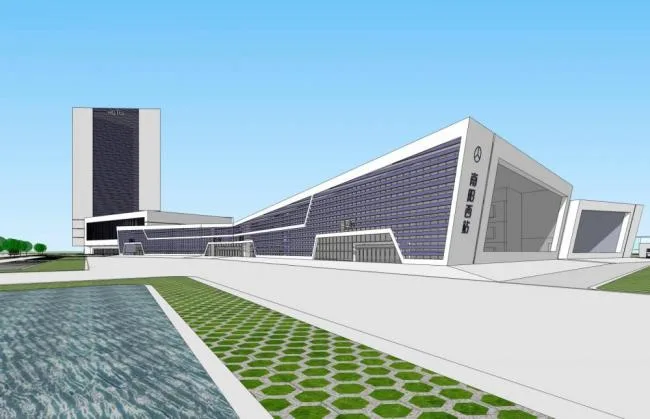 Sketchup Station Road and Bridge | Multi story high-rise mixed use, bus station, modern style, hotel office, transportation building