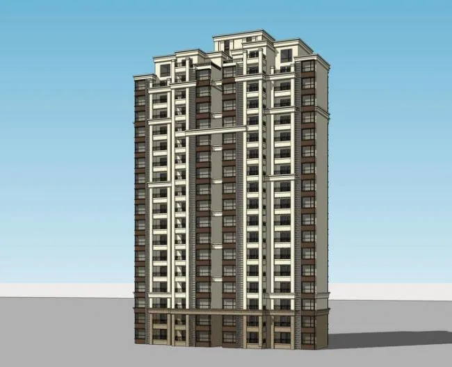Sketchup Residential Model | High rise Residential Buildings, Residential Buildings, Neoclassical Style