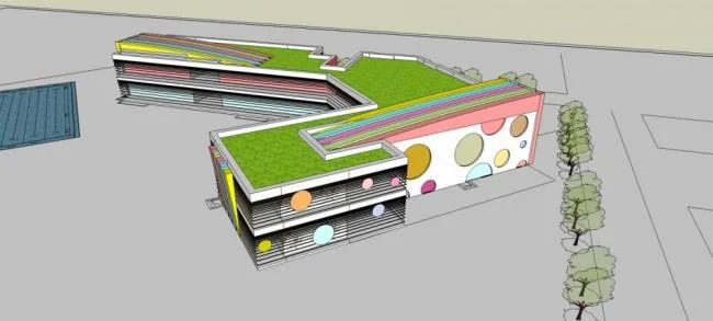 Sketchup School Model | Multi story School Kindergarten, Educational Building, Modern Style
