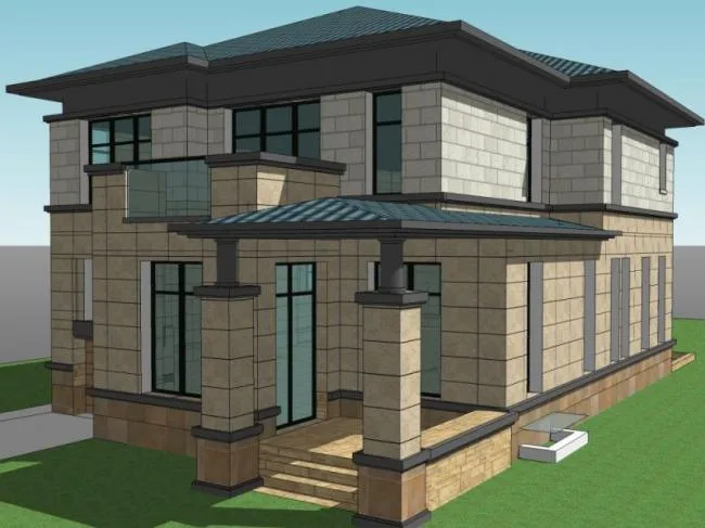 Sketchup Villa Model | Solo Villa, European Style