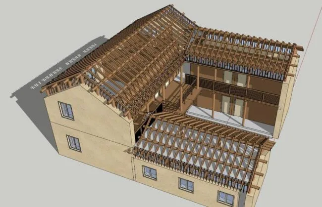 Sketchup Residential Model | Bieyuan, Chinese Style, Residential Architecture