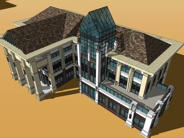 Sketchup Business Model | Multi story Club, Western Restaurant, Commercial, Classical Style