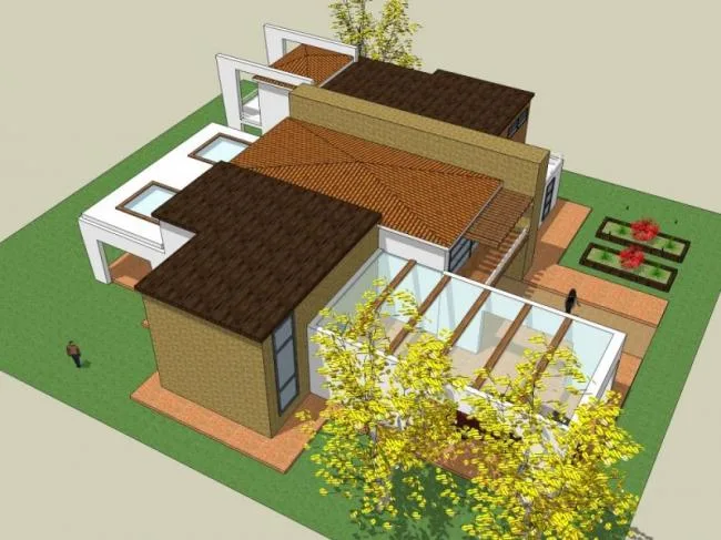 Sketchup Villa Model | Solo Villa, Modern Style