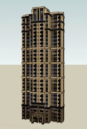 Sketchup Residential Model | Super Tall Residential, Classical Style