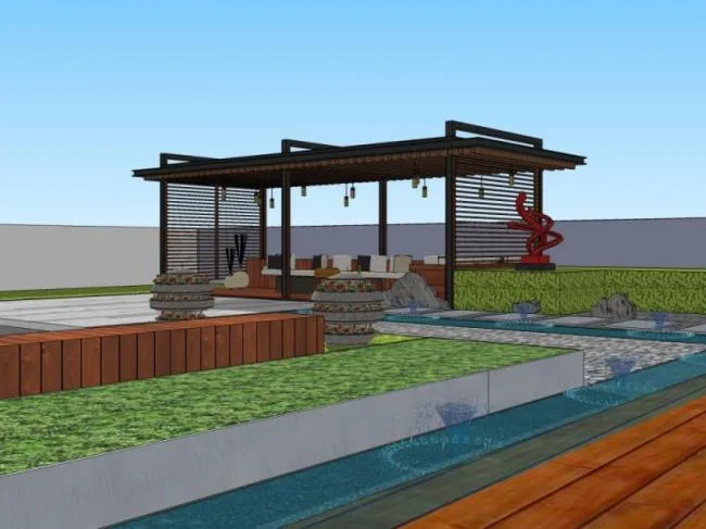 Sketchup Landscape Model | Roof Garden, Modern Style