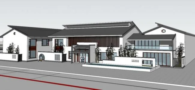 Sketchup Business Model | Clubhouse, Modern Chinese Style