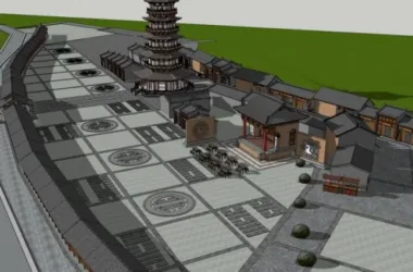 SketchUp Model of Ancient Chinese Architecture: Multi-Story Pagoda Design-BIM WORLD