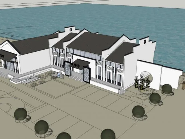 Sketchup Station Road Bridge | Pier, Chinese Style
