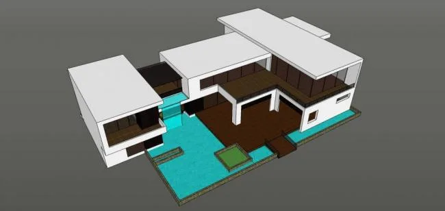 Sketchup Villa Model | Solo Villa, Modern Style