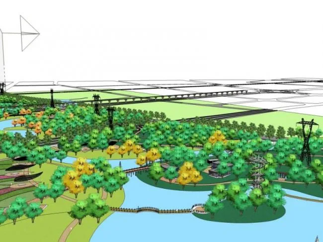 Sketchup Landscape Model | Park Landscape, Modern Style