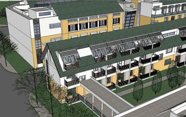 Sketchup Residential Model | Multi story Sloping Roof Residence, Modern Style
