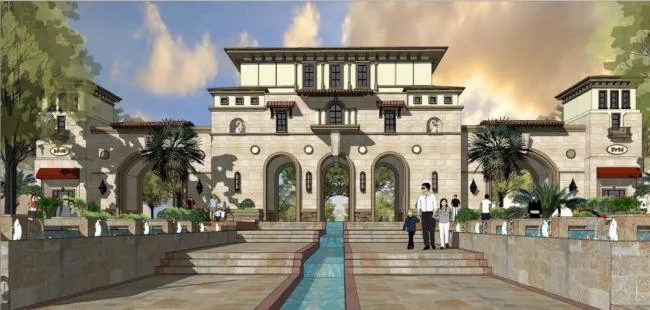 Sketchup Landscape Model | Community Entrance, Classical Style, Mediterranean, Landscape