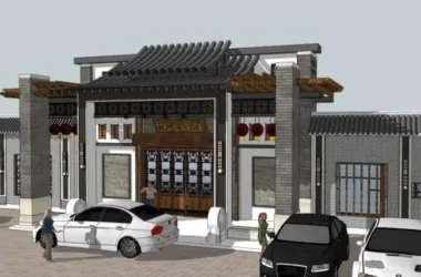 SketchUp Business Model: Multi-Story Chinese-Style Restaurant Design-BIM WORLD
