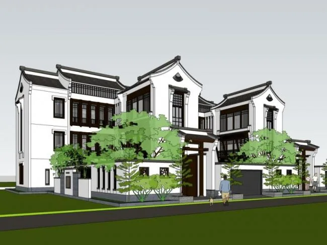 Sketchup Villa Model | Solo Villa, Chinese Style