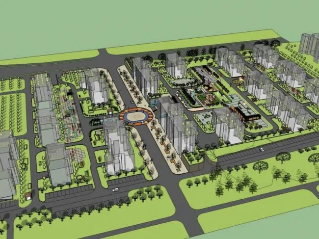 Sketchup Planning Model | Village Landscape Planning, Modern Style