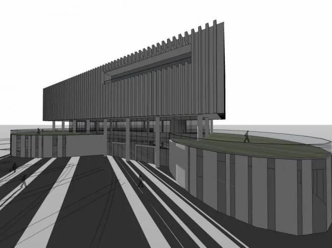 Sketchup Cultural Model | Exhibition Hall, Cultural Architecture, Modern Style