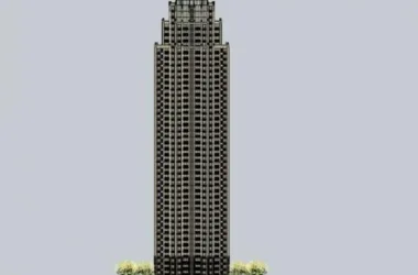 SketchUp Model of a Classical-Style Super High-Rise Residential Building-BIM WORLD