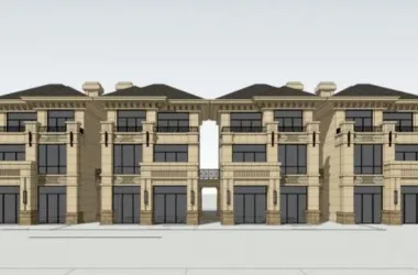 SketchUp Villa Model: Multi-Row Stacked Villas in French Classical Style-BIM WORLD