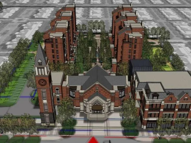 Sketchup Residential Model | Multi story residential community, garden villa, classical style
