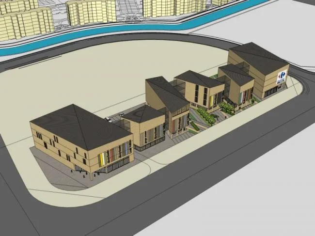 Sketchup Complex Model | Multi story Commercial Complex, Modern Style