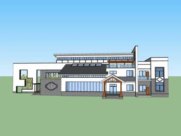 Modern Chinese-Style Solo Villa SketchUp Model