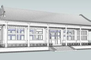 SketchUp Model of Multi-Story Chinese Hilltop Ancient Architecture-BIM WORLD