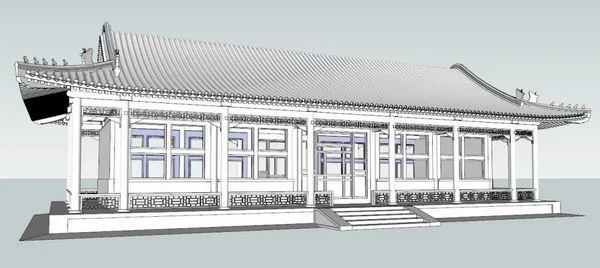 SketchUp Model of Multi-Story Chinese Hilltop Ancient Architecture