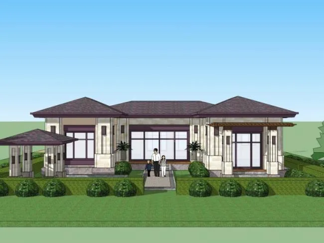Sketchup Villa Model | Solo Villa, Modern Style