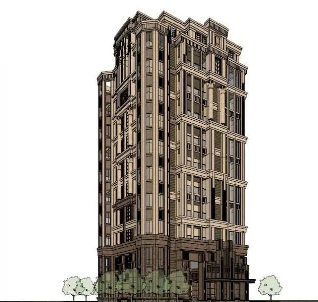Sketchup Residential Model | High rise Residential Buildings, Classical Style