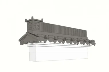 SketchUp Material Model: Huizhou Horsehead Wall Component-BIM WORLD
