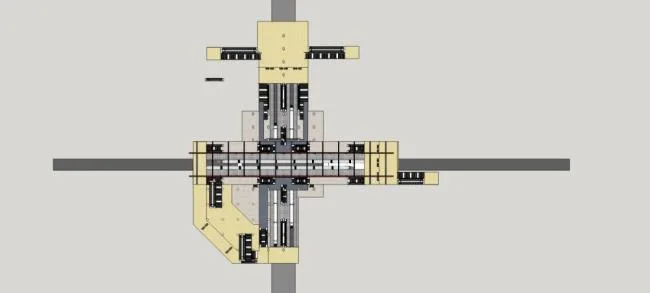 Sketchup Station Road Bridge | Multi story subway station, transportation architecture, modern style