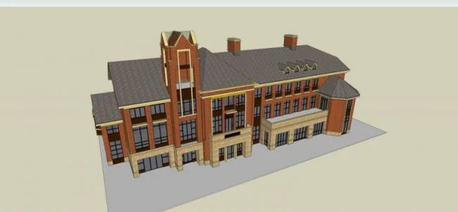 Sketchup Business Model | Multi story Clubhouse, British Style, Classical Style