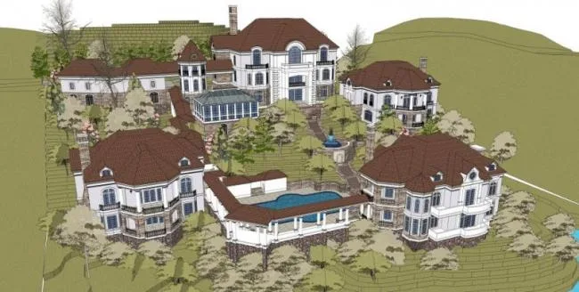 Sketchup Villa Model | Stacked Villa, Modern Style