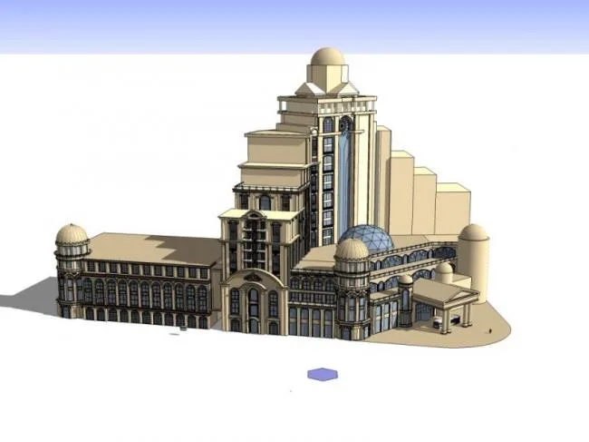 Sketchup Hotel Model | High rise Hotel, European Style