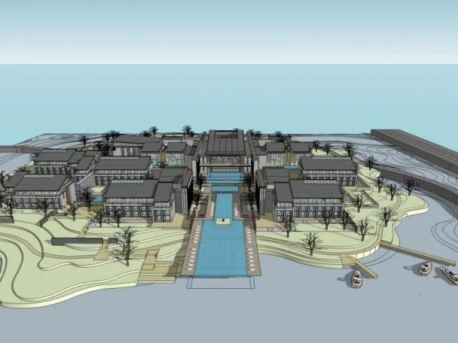 Sketchup Hotel Model | Multi story Hotel, Modern Chinese Style