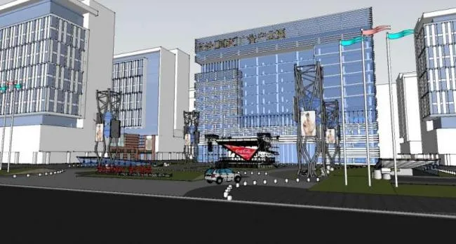 Sketchup Office Model | High rise Industrial Park, Modern Italian Style, Office Building