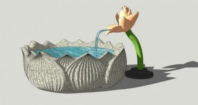 Sketchup Material Model | European Water Scene Waterfall Scene, Landscape Material Component