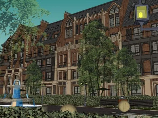 Sketchup Residential Model | Multi story Residence, Garden House, Residential Building, Classical Style