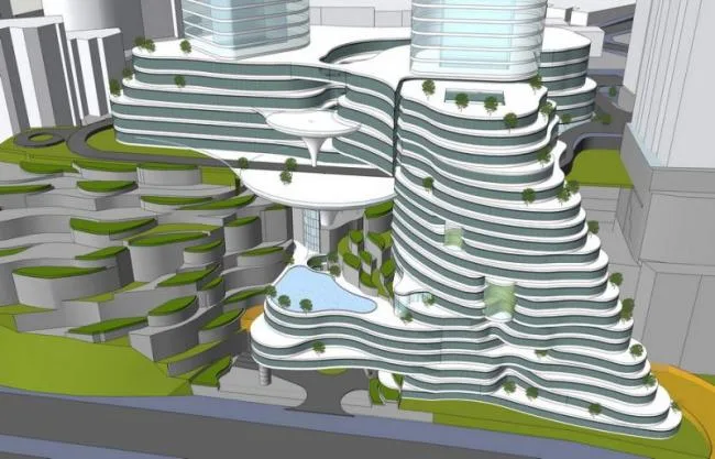 SketchUp Model: Concept Design for a Modern Super High-Rise Hotel by the Cliff