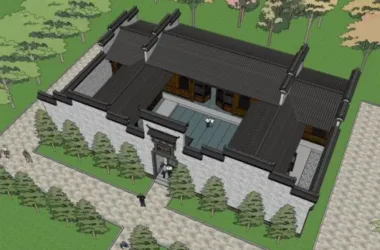 SketchUp Residential Design: Chinese-Style Courtyard Model-BIM WORLD