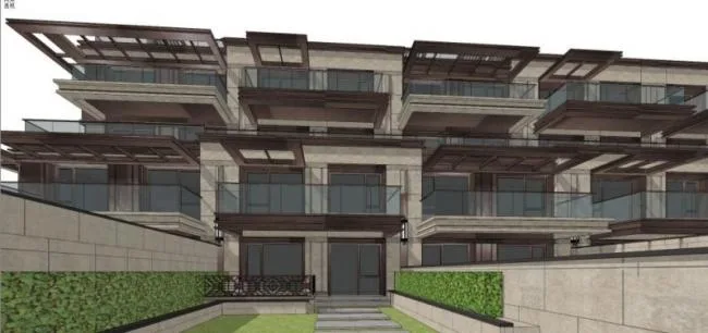 Sketchup Residential Model | Multi story Residence, Garden House, Modern Chinese Style