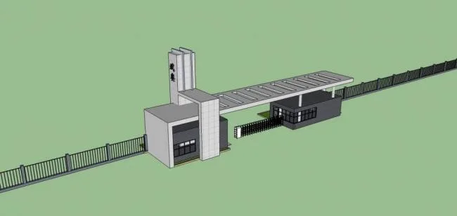 Sketchup Material Model | Factory Entrance, Communication Room, Modern Style
