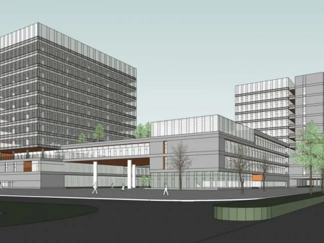 Sketchup Complex Model | Multi-story Commercial Complex, Office, Modern Style