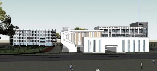 Sketchup School Model | Multi story Elementary School, Campus Educational Architecture, Modern Style
