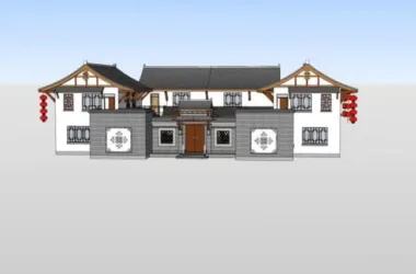 Chinese-Style Solo Villa Model in SketchUp-BIM WORLD