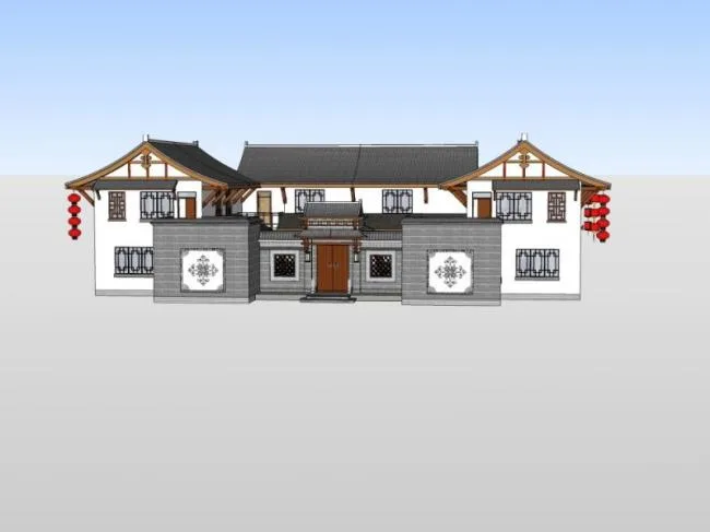 Sketchup Villa Model | Solo Villa, Chinese Style