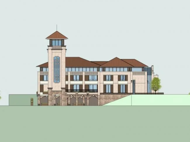 Sketchup Business Model | Multi story Clubhouse, Classical Style