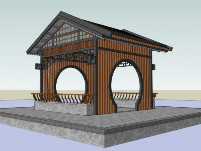 Sketchup Sketch Model | Pavilion, Chinese Style, Sketch