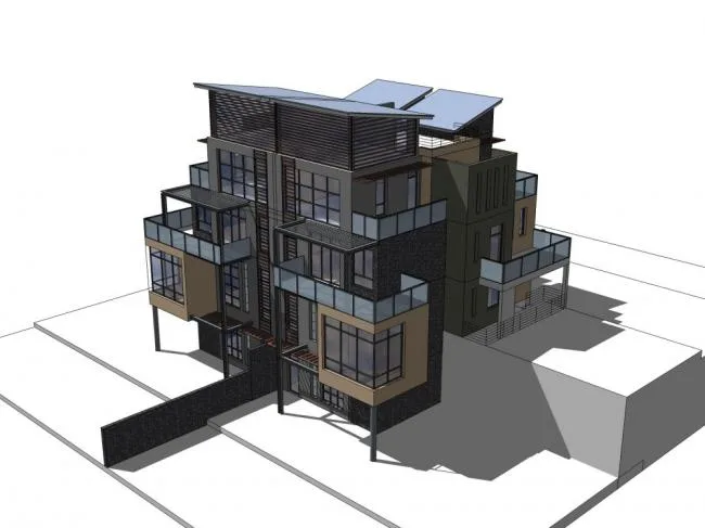 Sketchup Villa Model | Villa, Modern Style, Multi story